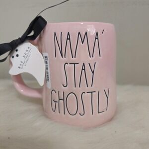 Rae Dunn Ghost Pink Nama Stay Ghostly Pink Halloween Coffee Mug 2025 NWT